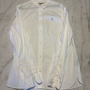 All Saints White Casual Button Down Shirt